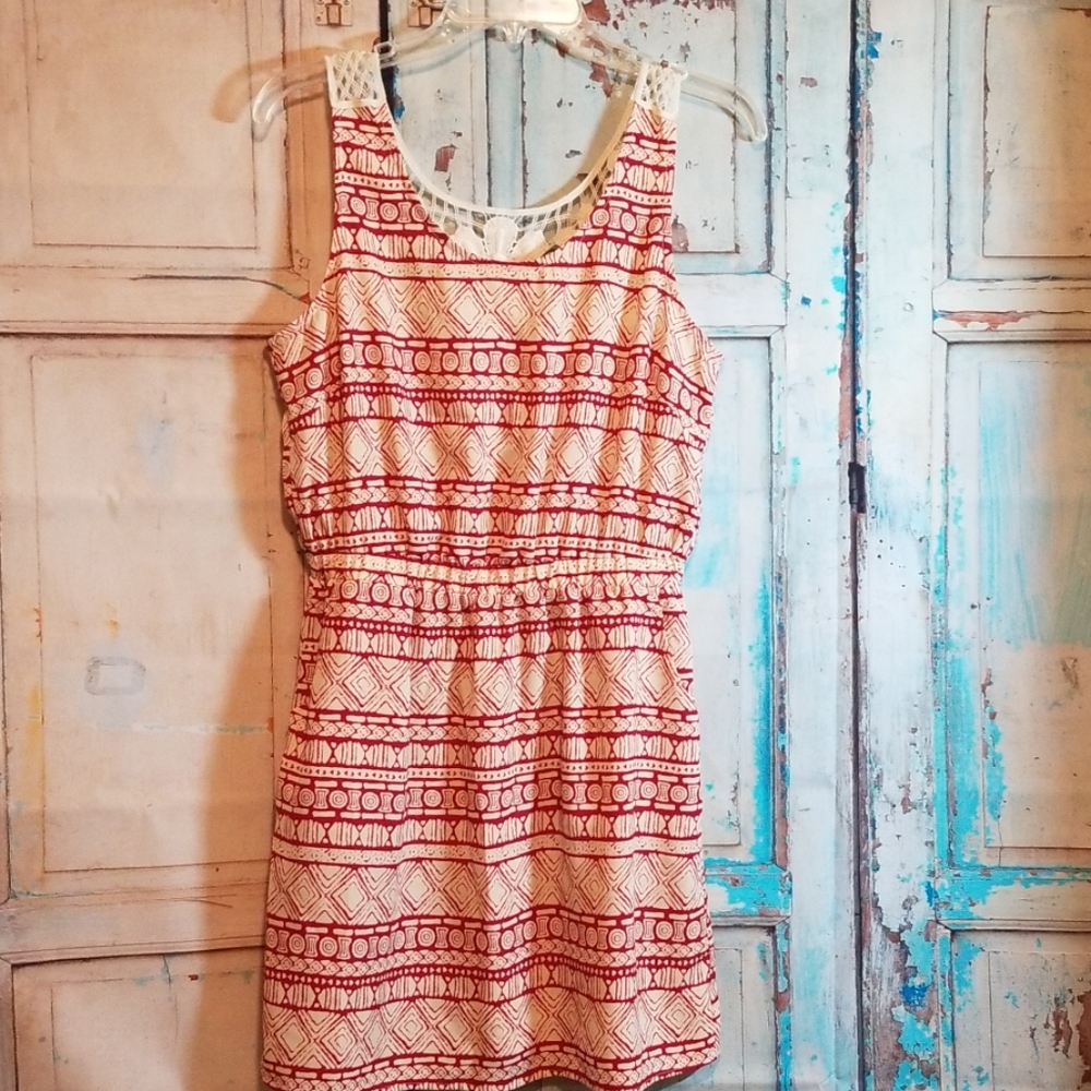 🔔Sugarmint Aztec Crochet Back Dress